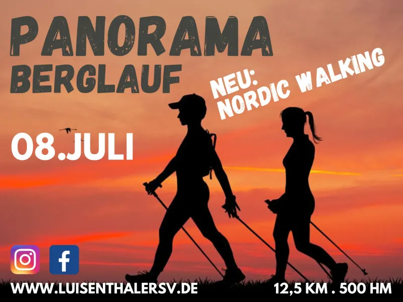 Panoramaberglauf -  Nordic Walking verfügbar
