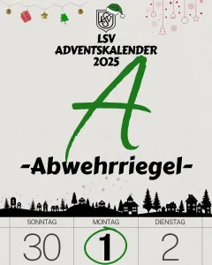LSV-ADVENTSKALENDER - Türchen 1 - Abwehrriegel